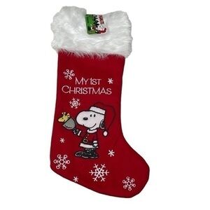 Peanuts Snoopy My 1st Christmas Stocking - Red - NWT